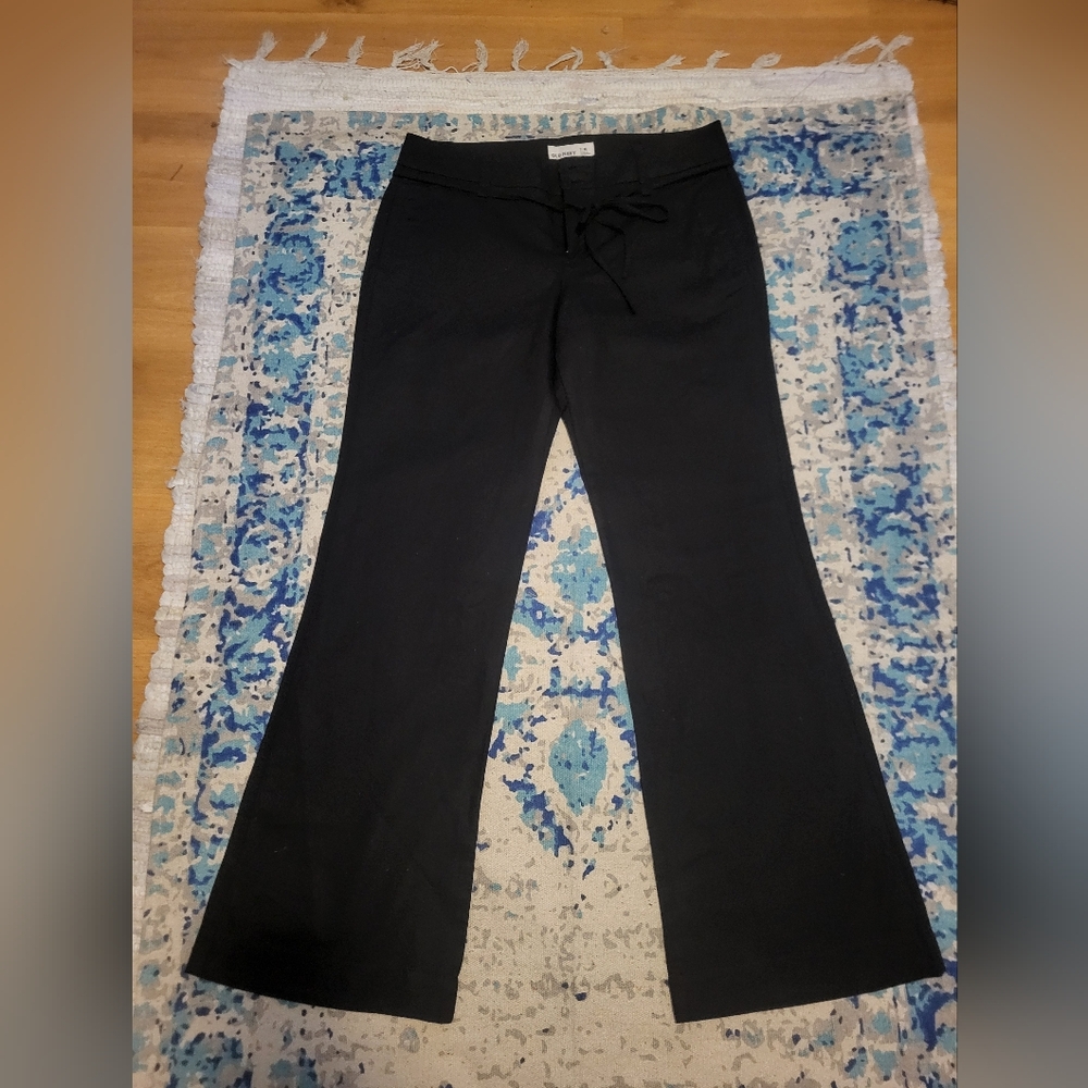 Old Navy Women's  Black LinenCotton Blend Wide Leg Chino Pant Size 8